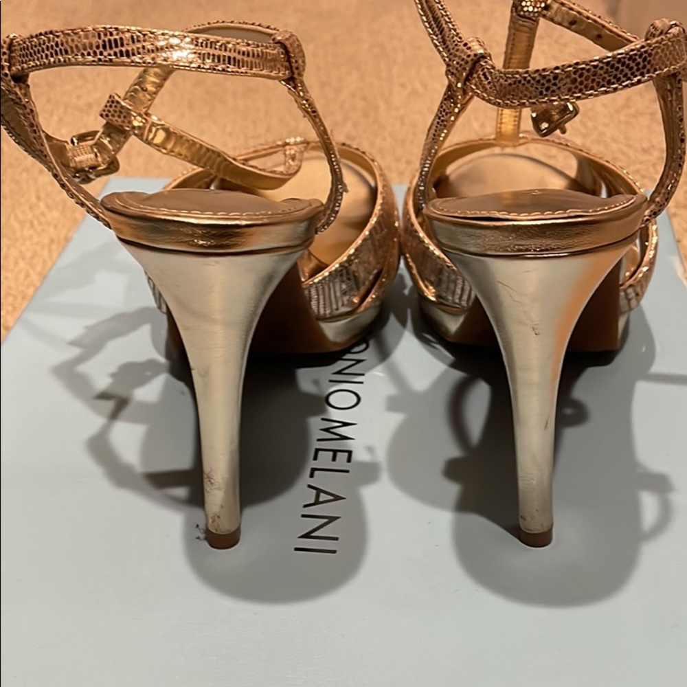 Brand new gold sandals 3 inch heels